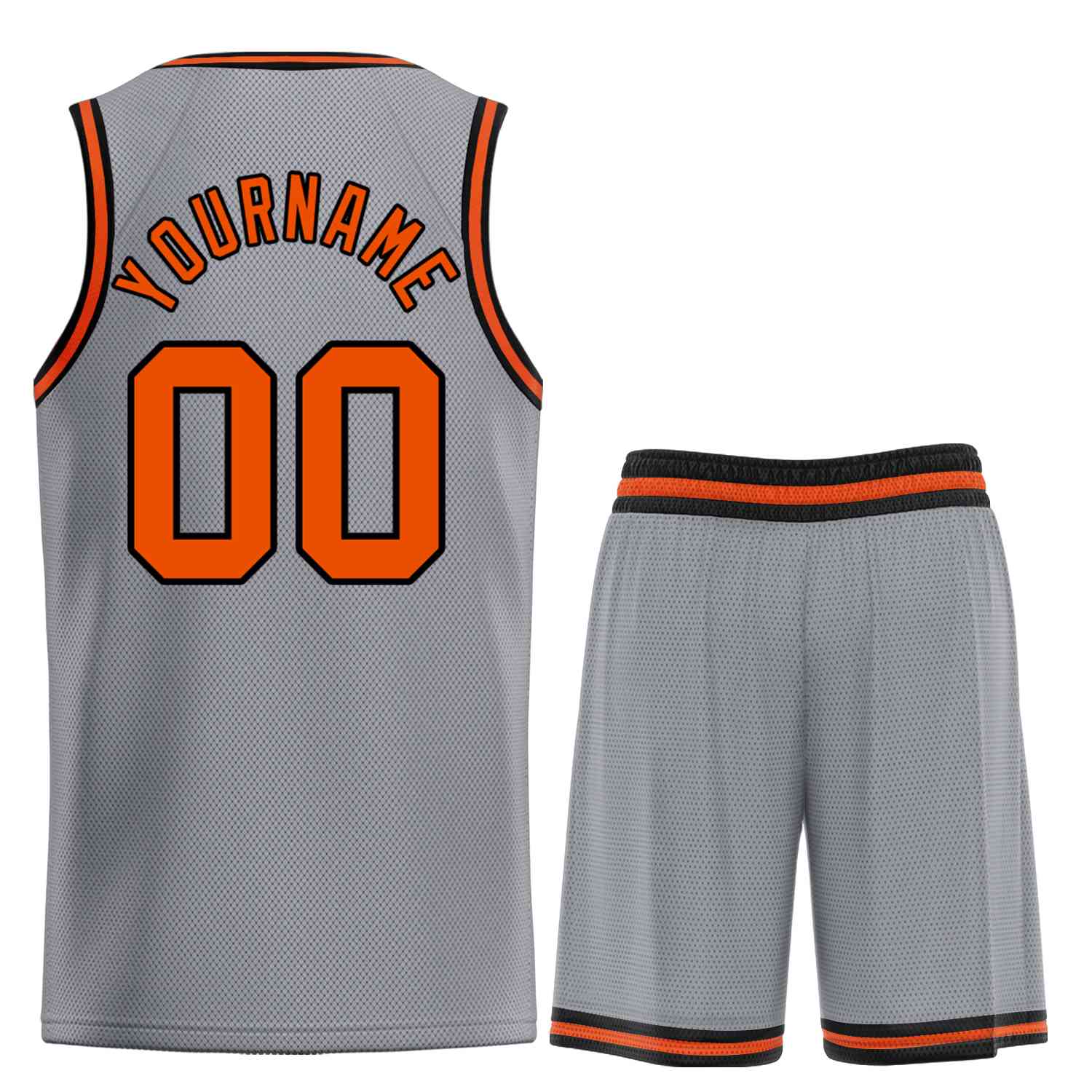 Maillot de basket-ball Bull personnalisé, gris foncé, Orange-noir, ensembles classiques