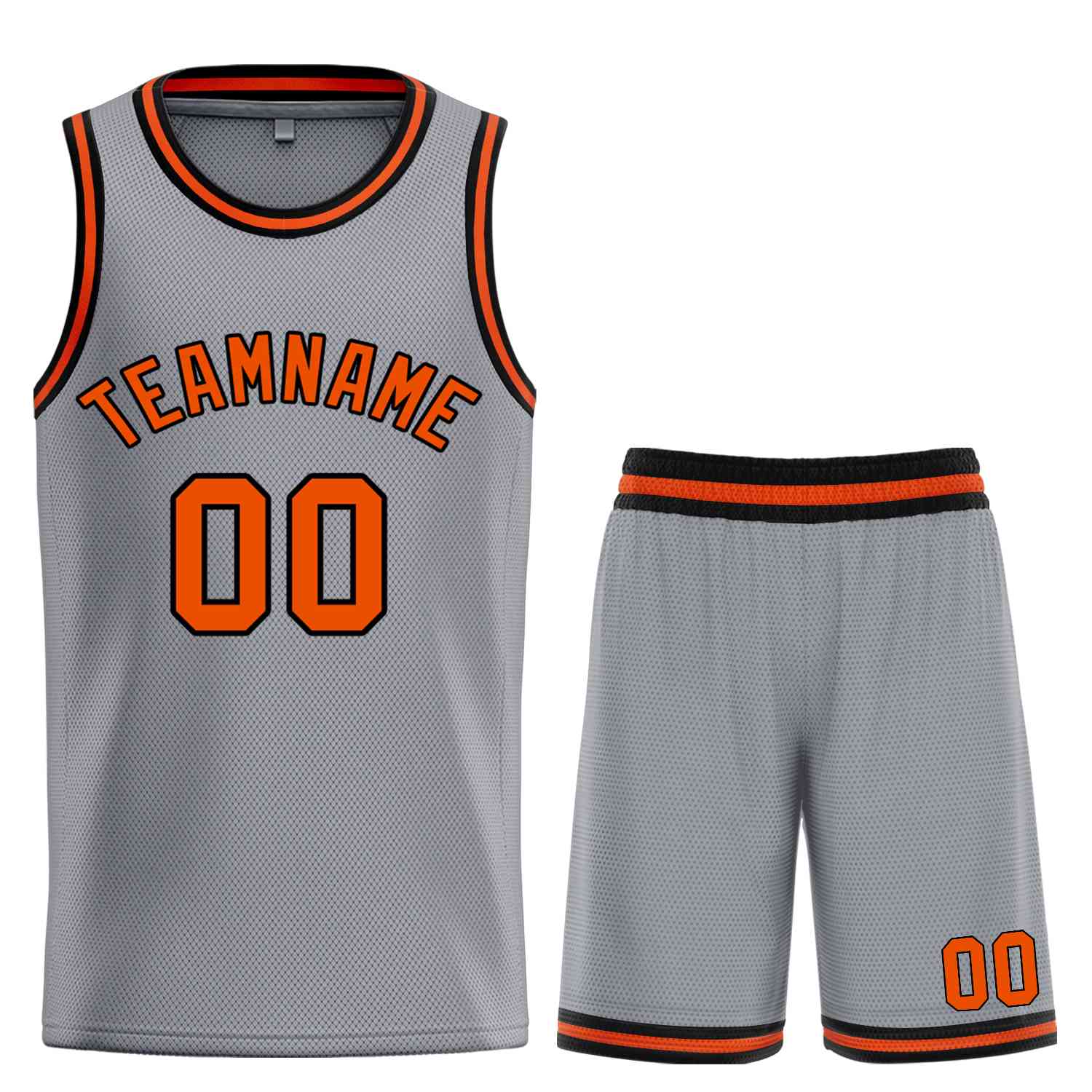 Maillot de basket-ball Bull personnalisé, gris foncé, Orange-noir, ensembles classiques