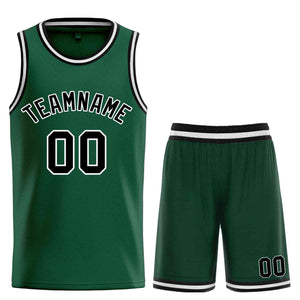 Maillot de basket-ball incurvé personnalisé Hunter Green Black-White Bull Classic