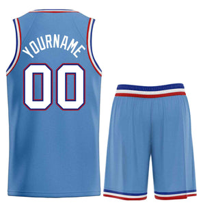 Custom Light Blue White-Royal Bull Classic Sets Basketball Jersey