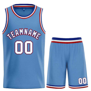 Maillot de basket-ball personnalisé bleu clair blanc-Royal Bull, ensembles classiques