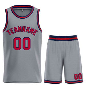 Maillot de basket-ball Bull personnalisé, gris foncé, marron-marine, ensembles classiques