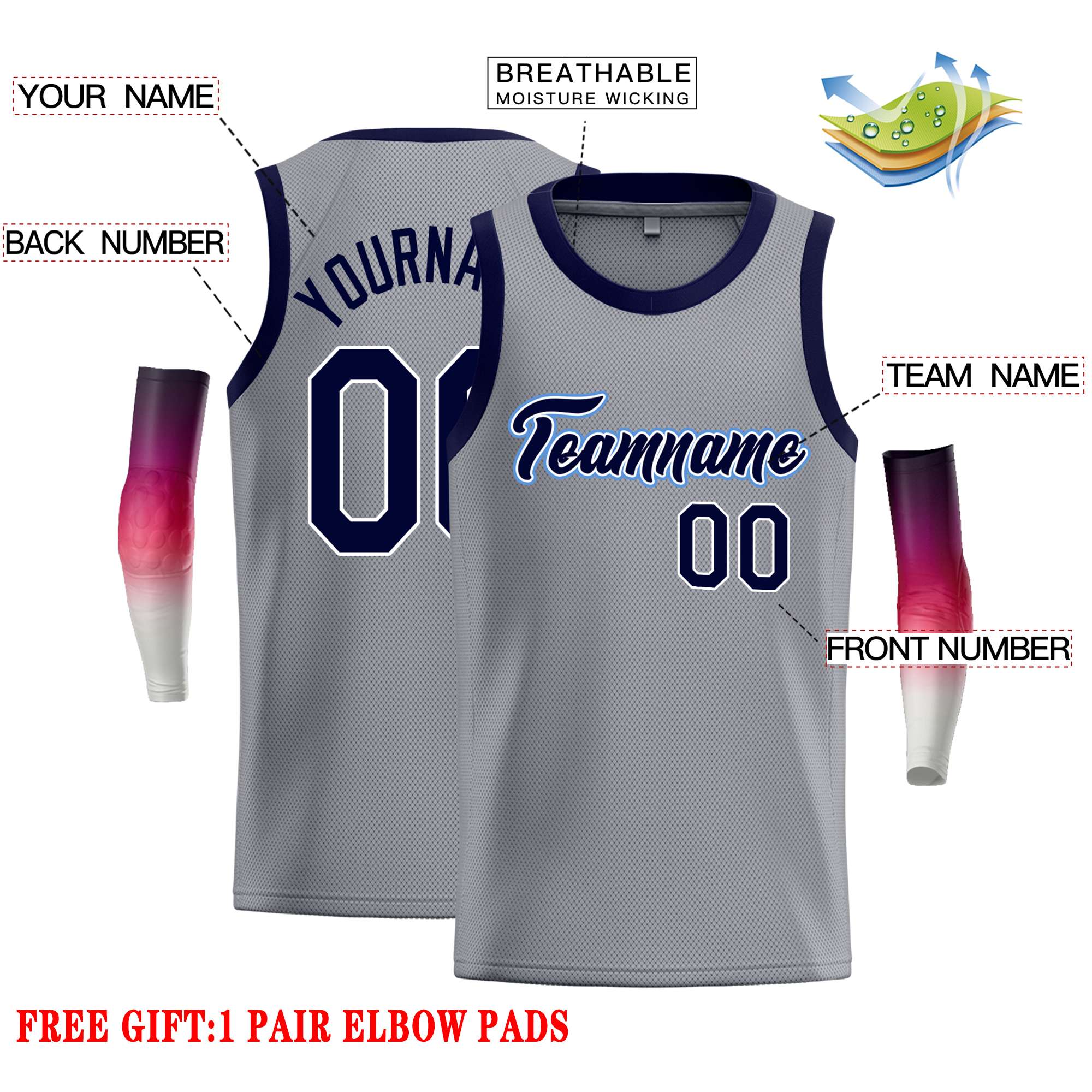 Custom Dark Gray Navy-White Classic Tops Casual Basketball Jersey