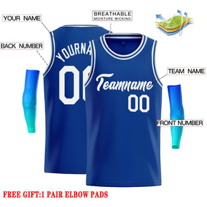 Custom Royal White Classic Tops Casual Basketball Jersey