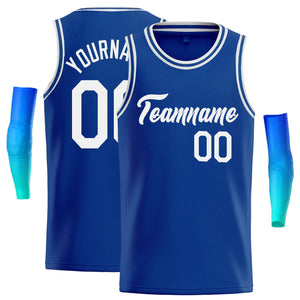 Maillot de basket-ball décontracté, haut classique blanc Royal personnalisé