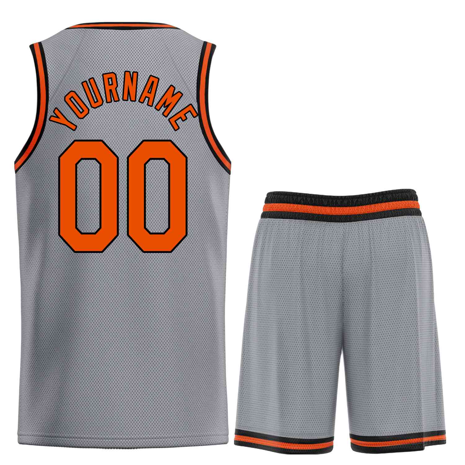 Uniforme de sport de guérison personnalisé gris foncé Orange-noir, ensembles classiques, maillot de basket-ball