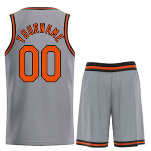 Custom Dark Gray Orange-Black Heal Sports Uniform Classic Sets Basketball Jersey