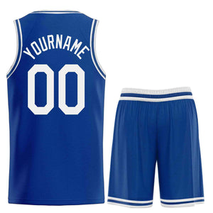 Custom Royal White Heal Sports Uniform Classic Sets Basketball Jersey