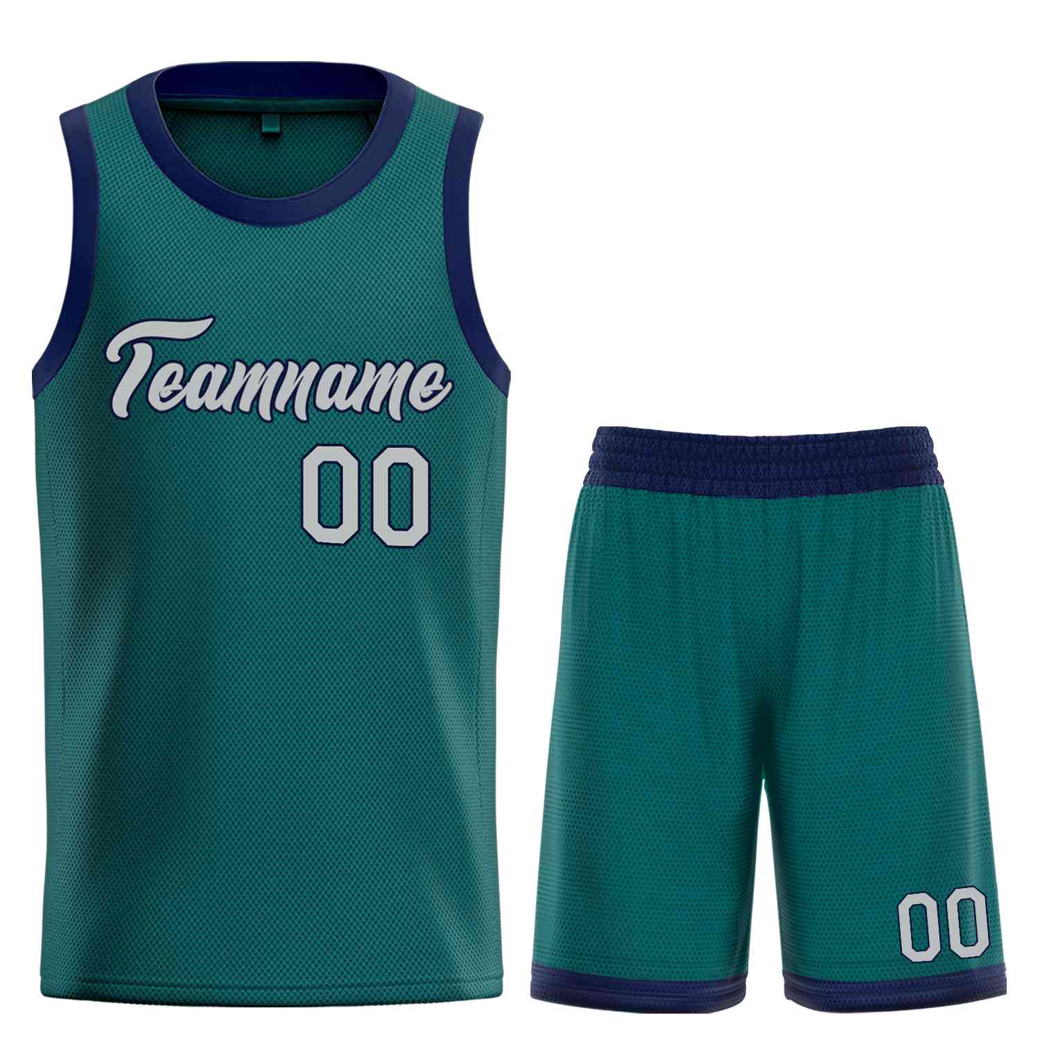 Uniforme de sport de guérison personnalisé Aqua gris-marine, ensembles classiques, maillot de basket-ball