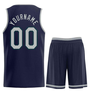 Custom Navy Dark Gray Heal Sports Uniform Classic Sets Basketball Jersey