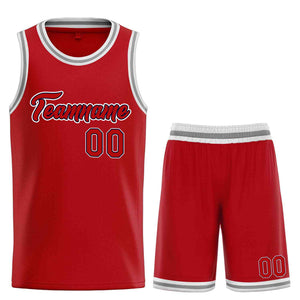 Uniforme de sport de guérison personnalisé, rouge marine-blanc, ensembles classiques, maillot de basket-ball