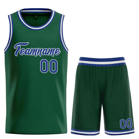 Custom Hunter Green Royal-White Heal Sports Uniform Classic Sets Basketball Jersey