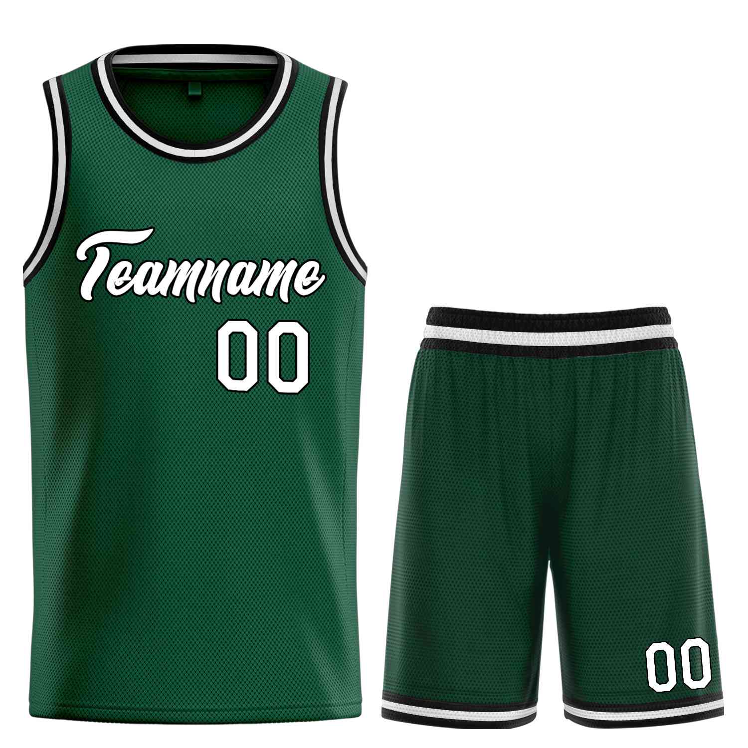 Uniforme de sport de guérison personnalisé vert blanc-noir, ensembles classiques, maillot de basket-ball