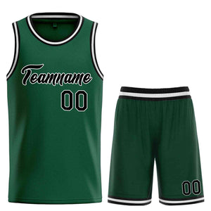 Uniforme de sport personnalisé Hunter vert noir-blanc, ensembles classiques, maillot de basket-ball