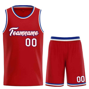 Uniforme de sport personnalisé rouge blanc-Royal Heal, ensembles classiques, maillot de basket-ball