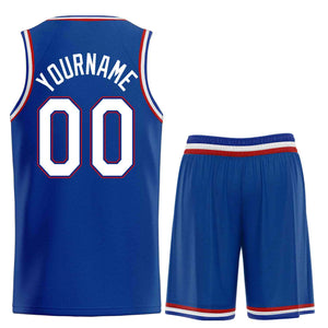 Uniforme de sport personnalisé Royal blanc-rouge, ensembles classiques de basket-ball, maillot de basket-ball