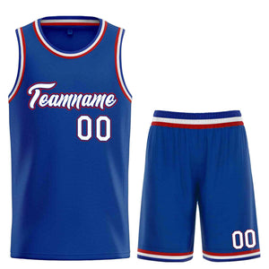 Uniforme de sport personnalisé Royal blanc-rouge, ensembles classiques de basket-ball, maillot de basket-ball