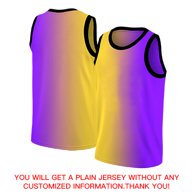 Custom Yellow Purple Gradient Fashion Tops Basketball Jersey