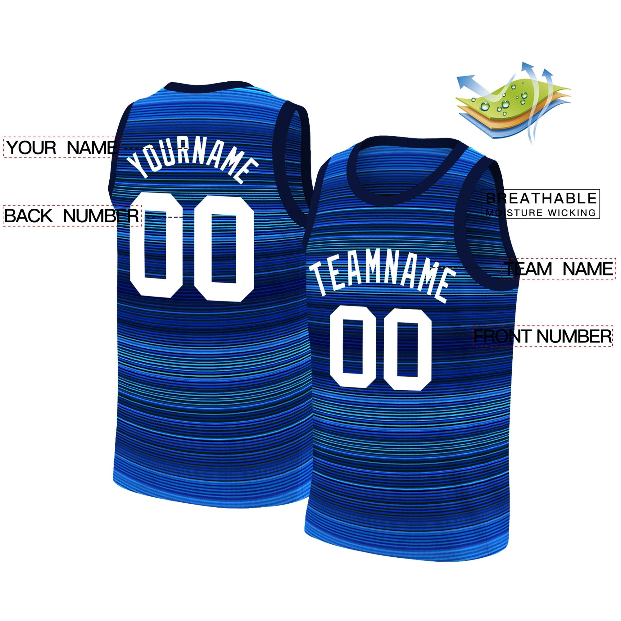 Custom Navy White Gradient Fashion Tops Basketball Jersey