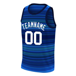 Custom Navy White Gradient Fashion Tops Basketball Jersey