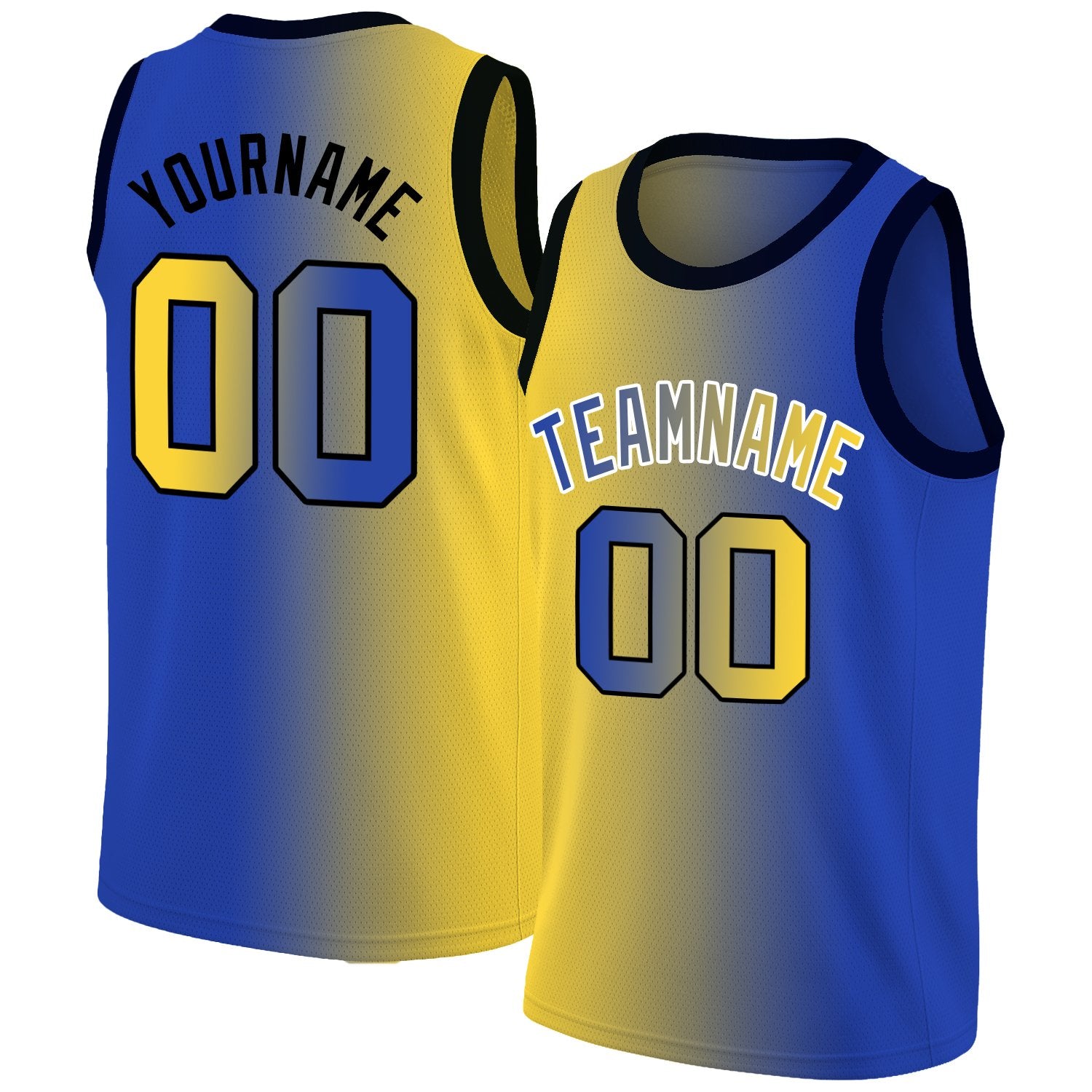 Custom Yellow Royal Gradient Fashion Tops Basketball Jersey