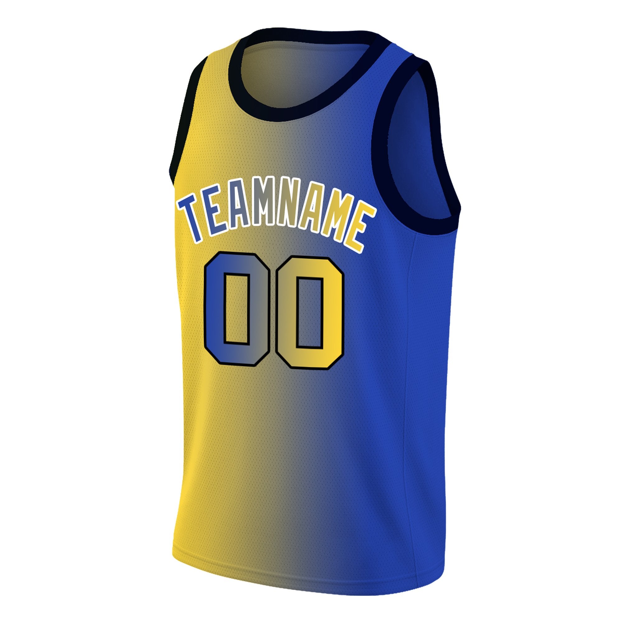 Custom Yellow Royal Gradient Fashion Tops Basketball Jersey