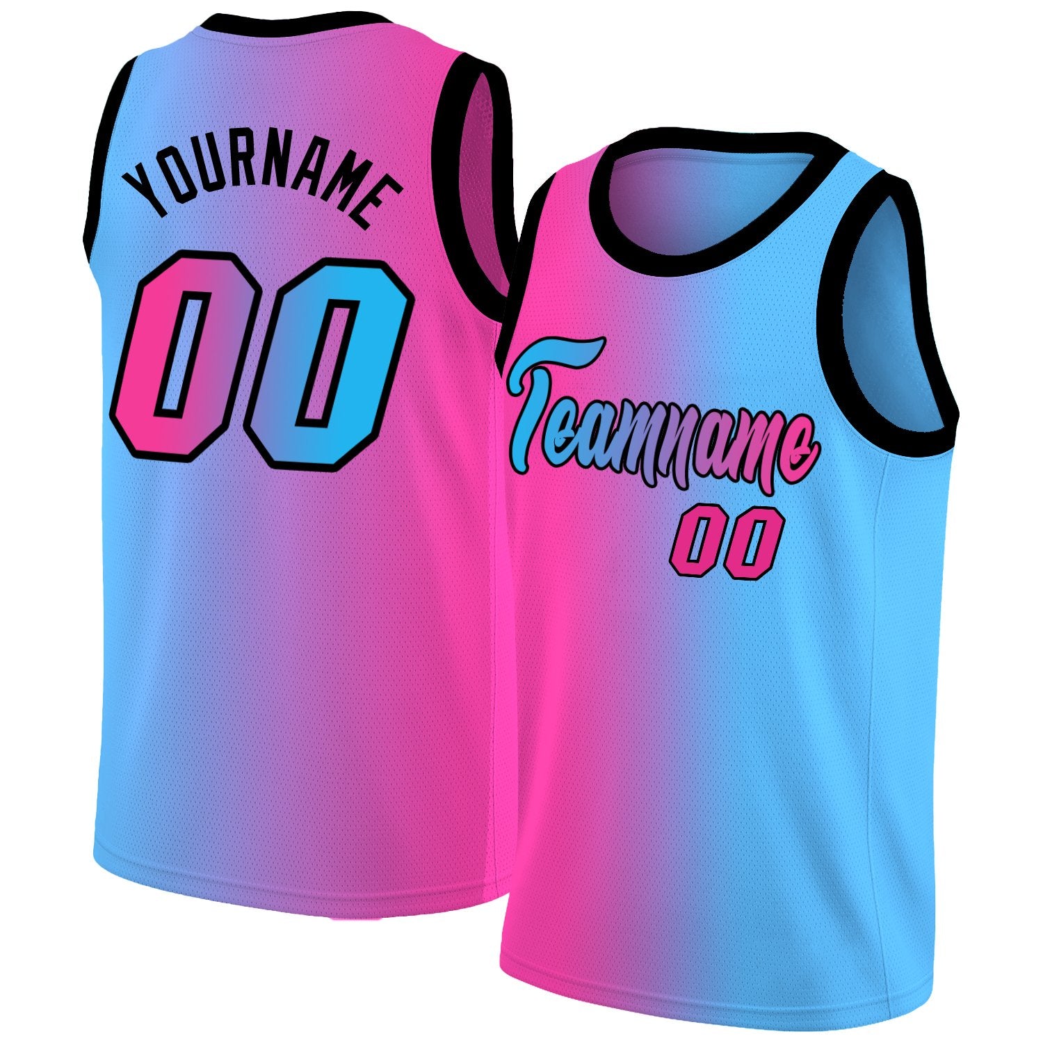 Pink and blue Basketball Jerseys | gradient style