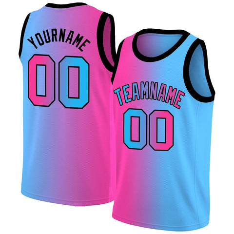 Pink And Blue Basketball Jersey