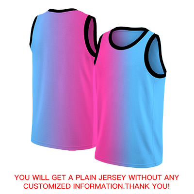 Blank pink and blue basketball jersey