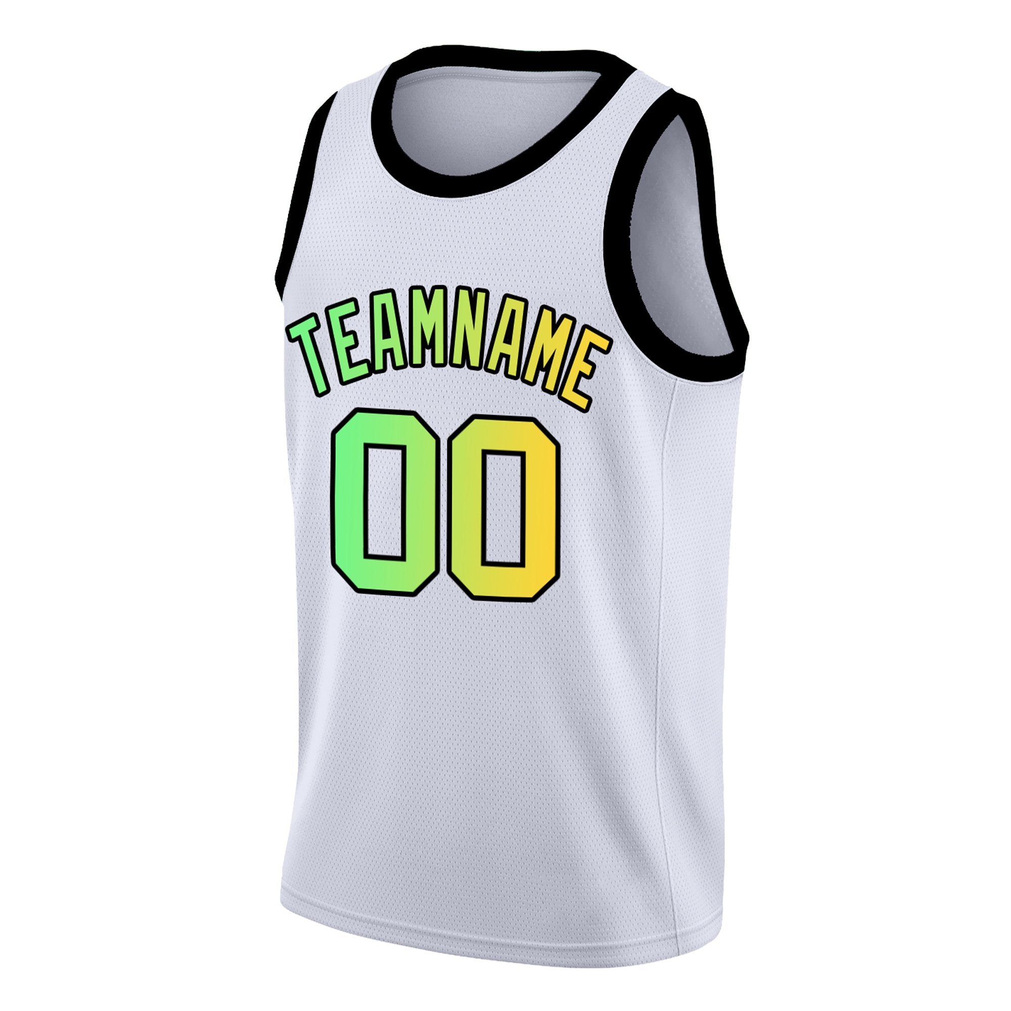 Custom White Black  Gradient Fashion Tops Basketball Jersey