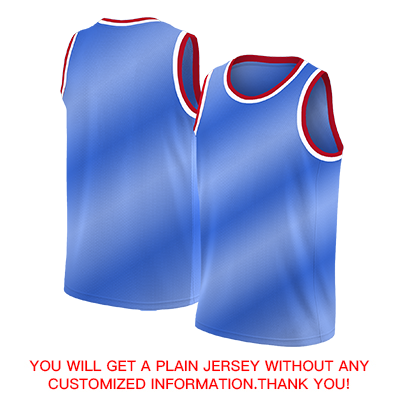 Custom Blue White-Red Gradient Fashion Tops Basketball Jersey
