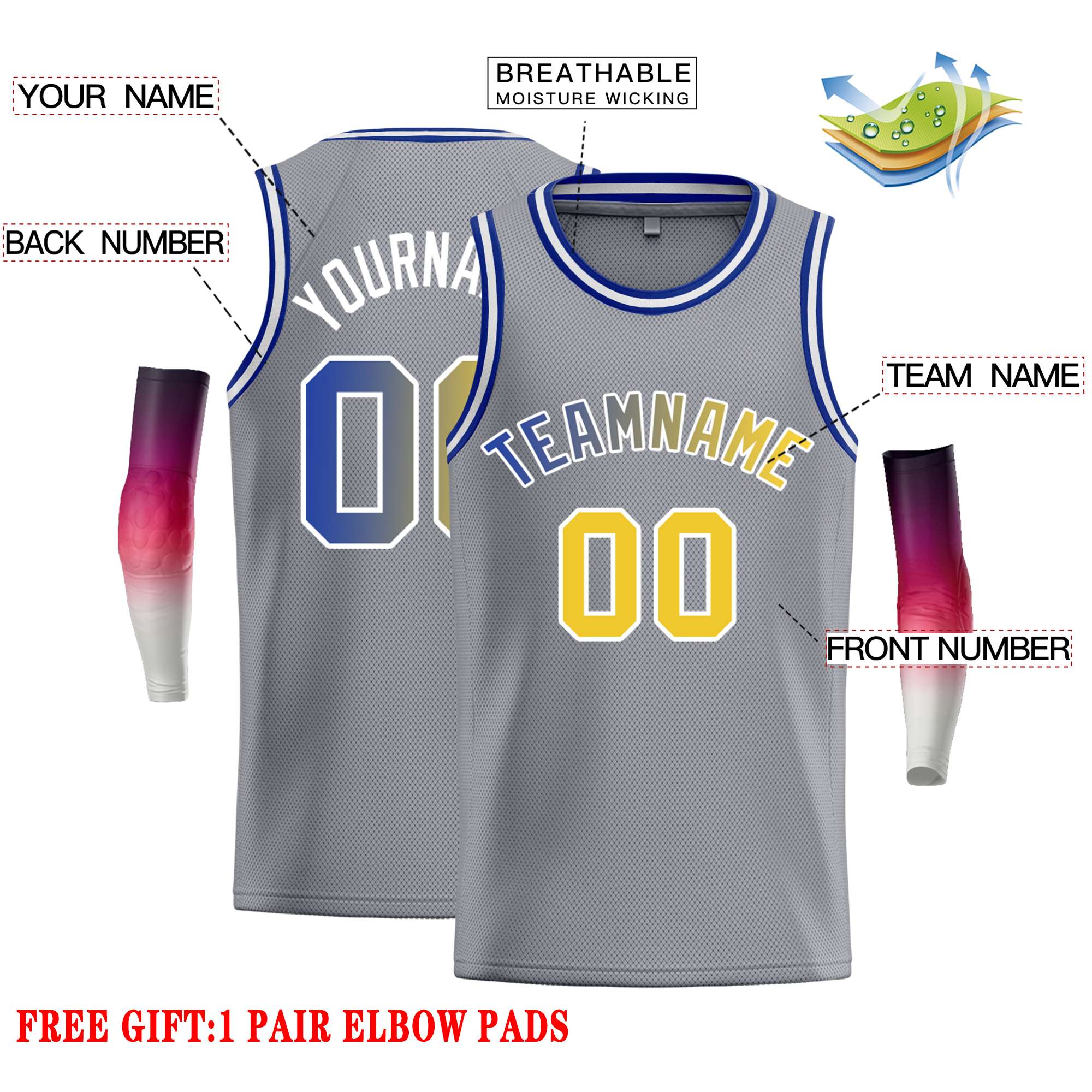 Custom Dark Gray Royal-White Classic Tops Casual Basketball Jersey