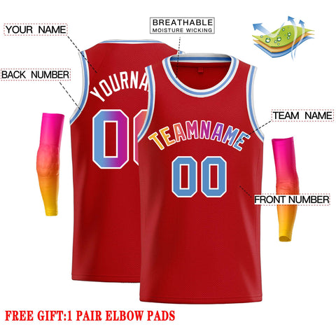 Custom Red Pink-White Classic Tops Casual Basketball Jersey