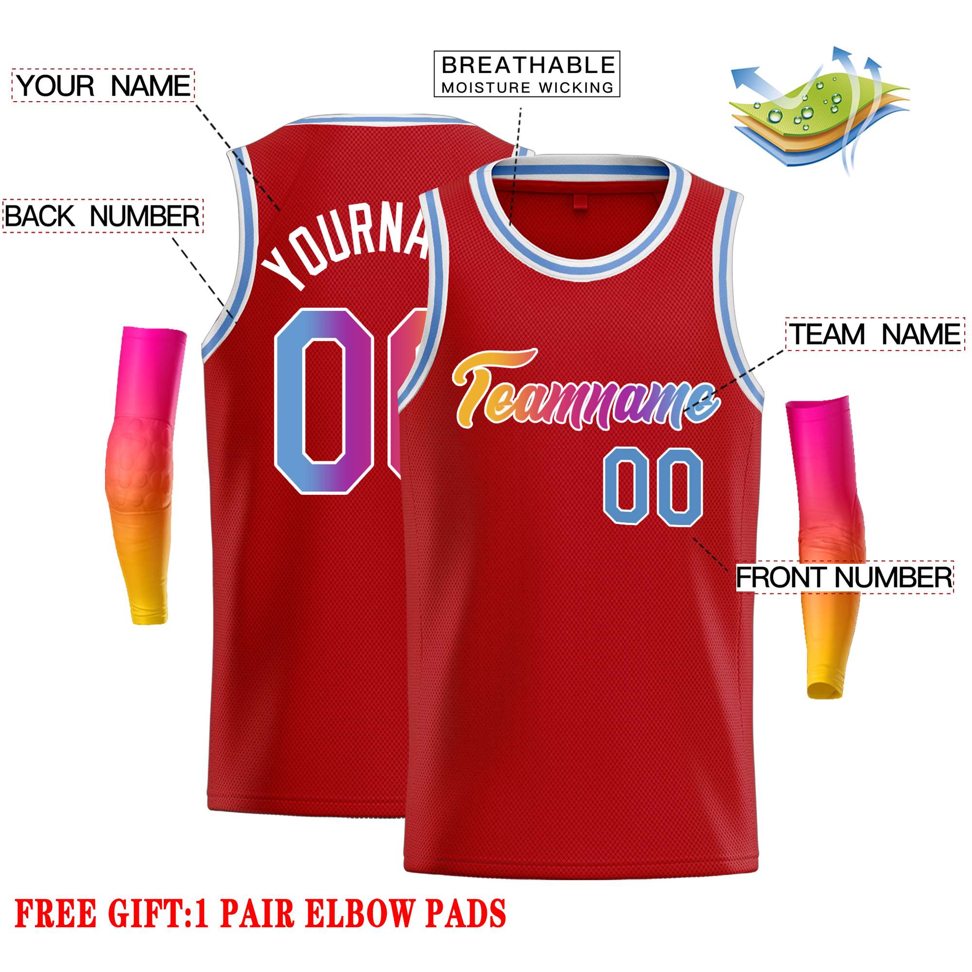 Custom Red Pink-White Classic Tops Casual Basketball Jersey