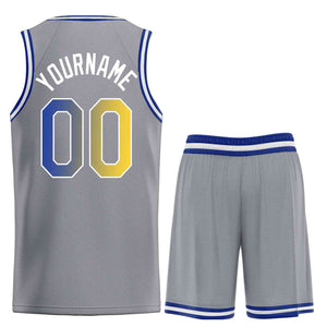 Uniforme de sport personnalisé gris foncé Royal-blanc, ensembles classiques, maillot de basket-ball