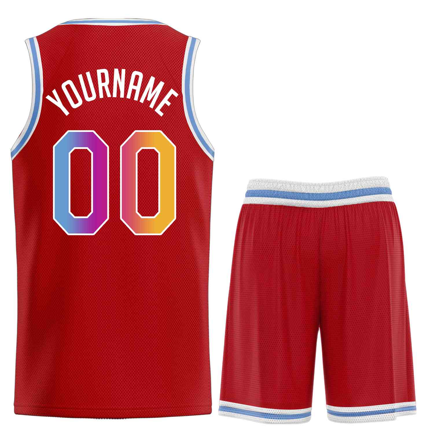 Custom Red Powder Blue-White Classic Sets Sports Uniform Basketball Jersey