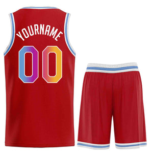 Ensemble classique bleu-blanc poudre rouge personnalisé, uniforme de sport, maillot de basket-ball