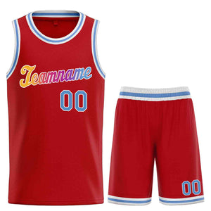 Custom Red Powder Blue-White Classic Sets Sports Uniform Basketball Jersey