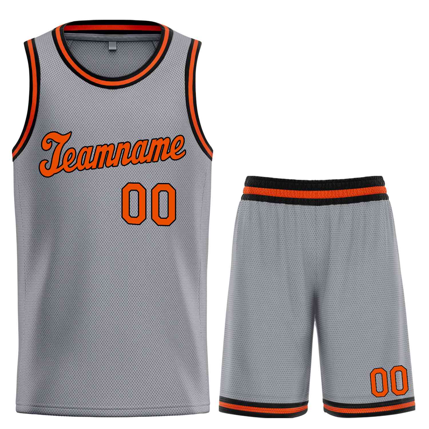 Maillot de basket-ball uniforme de sport, ensembles classiques gris foncé Orange-noir personnalisés