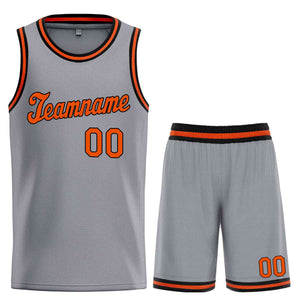 Custom Dark Gray Orange-Black Classic Sets Sports Uniform Basketball Jersey