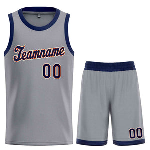 Custom Dark Gray Navy-Orange Classic Sets Sports Uniform Basketball Jersey