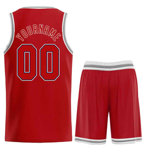 Ensembles classiques de la marine rouge personnalisés, maillot de basket-ball uniforme de sport