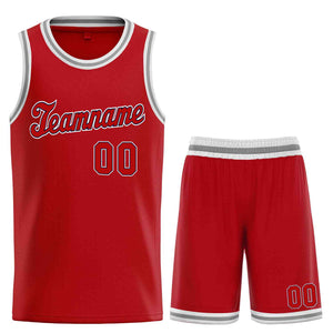 Ensembles classiques de la marine rouge personnalisés, maillot de basket-ball uniforme de sport