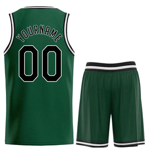 Maillot de basket-ball personnalisé, vert chasseur, noir et blanc, ensembles classiques, uniforme de sport