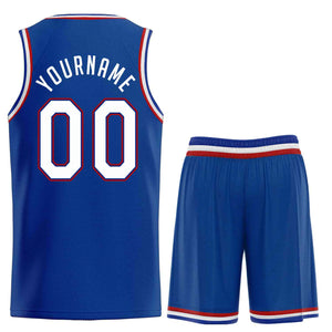 Custom Royal White-Red Classic Sets Sports Uniform Basketball Jersey