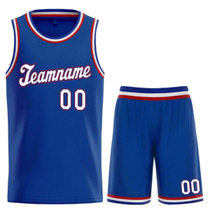 Custom Royal White-Red Classic Sets Sports Uniform Basketball Jersey