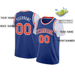 Custom Purple Orange-White Classic Tops Casual Fake Sleeve Basketball Jersey