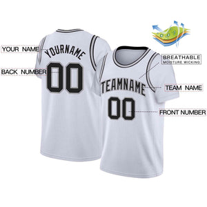 Custom White Black-White Classic Tops Casual Fake Sleeve Basketball Jersey