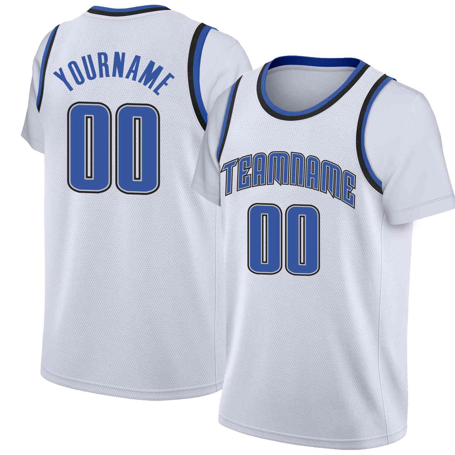 Custom White Powder Blue-Gray Classic Tops Casual Fake Sleeve Basketball Jersey