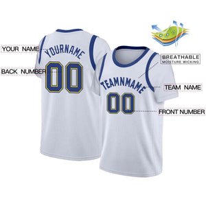 Custom White Royal Classic Tops Casual Fake Sleeve Basketball Jersey